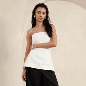 NWT  Everywhere Ponte Strapless Top Iced Vanilla Ivory Size S